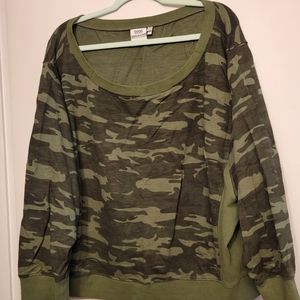 Good American Camo Long Sleeve Top